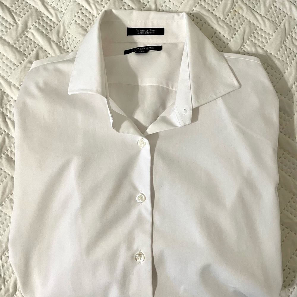 Lands’ End 14 Petite Wrinkle Free Women’s Button-Down Blouse